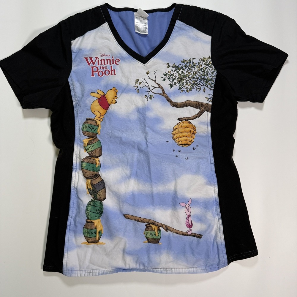 Disney Winnie The Pooh Medical Scrubs Size Small TooniForm Top by Cherokee